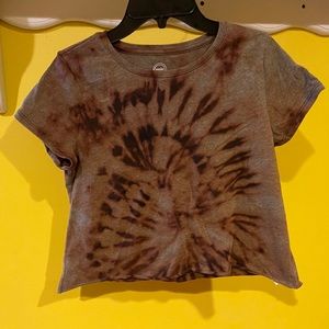 bleach dyed crop tee